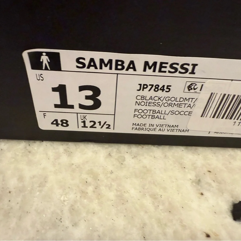 Adidas Black and Pink Samba‎ Messi Edition Leather Shoes, Rubber Sole, size 13